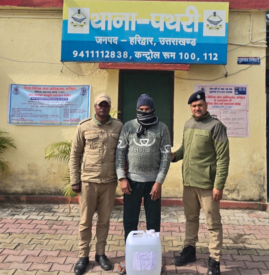 20 लीटर अवैध कच्ची शराब के साथ 1आरोपी गिरफ्तार 